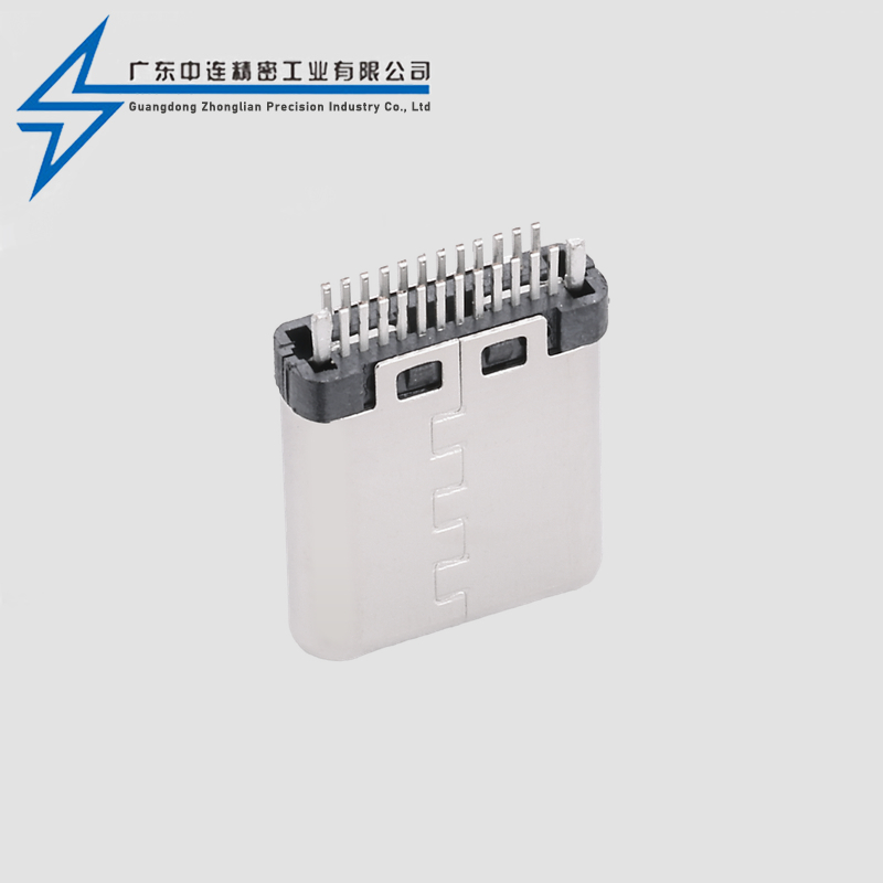 TYPE C male 24P clamp plate riveting 9.0 tin feet 1.5