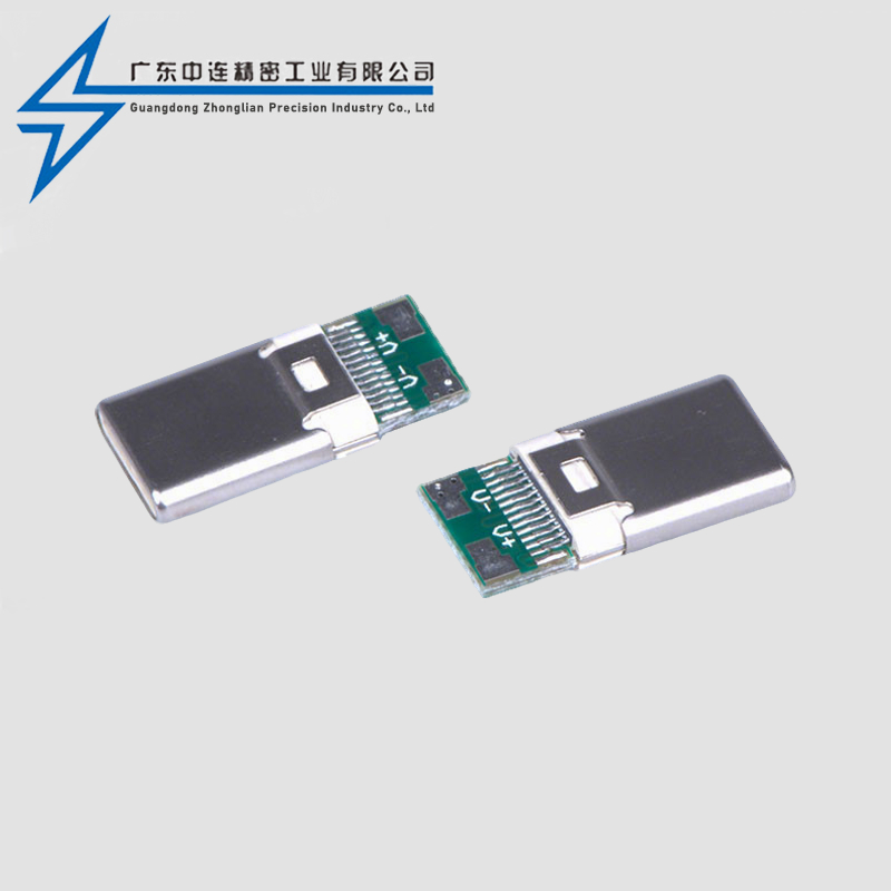 TYPE C Male Head Riveted 24P Charging Data LCP Beige