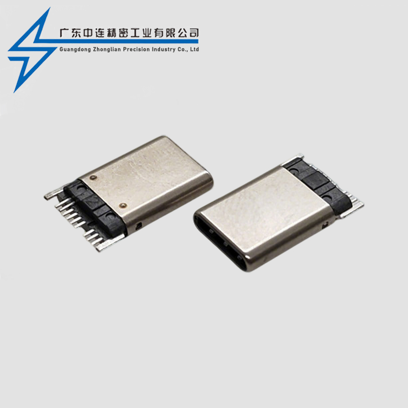 TYPE C Male Head Front 8+4P Rear 7+2P Single Row SMT Pin Free