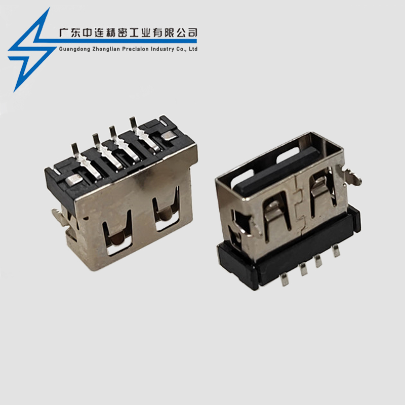 AF short body 10.6 four pin plug terminal SMT straight edge round pin