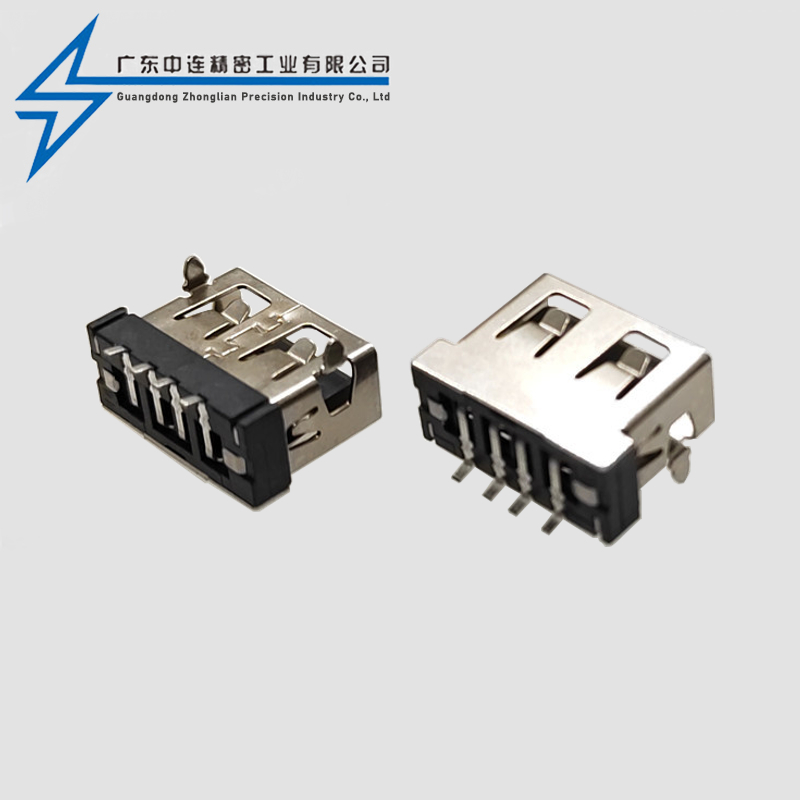 AF short body 10.6 four pin plug terminal SMT straight edge round pin