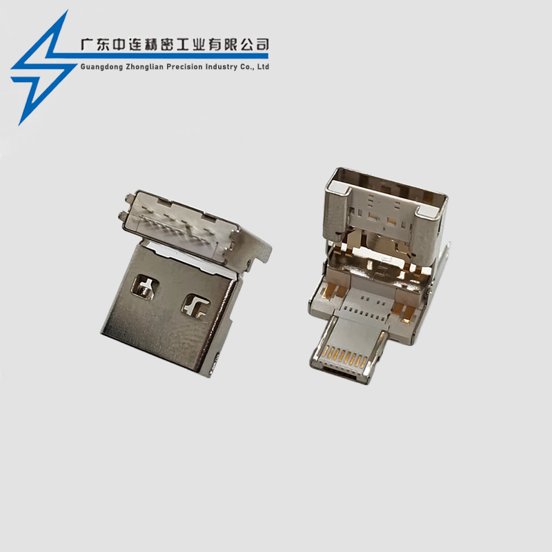 A+MICRO+Apple Head 3-in-1 Clamping Flip Head OTG 2.0