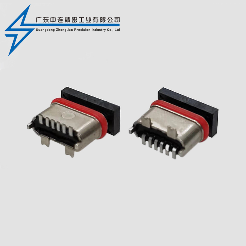 TYPE C Female Seat 6P Stand up Die Casting Zinc Alloy Waterproof Edition