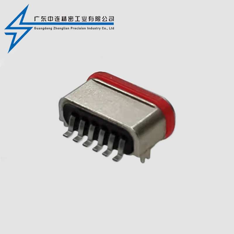 TYPE C Female Seat 6P Two Leg Die Cast Zinc Alloy Waterproof Edition