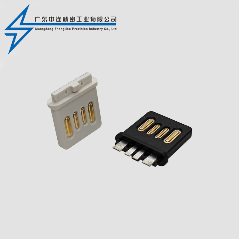 Double sided insertion of A male solder wire with high current and no outer shell, ultra-thin 15.0L