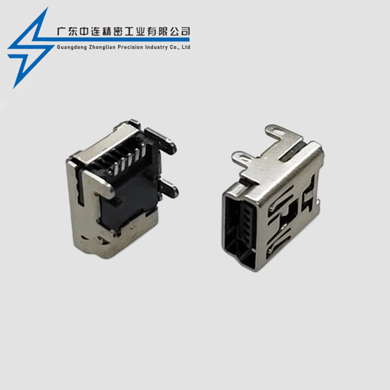 MINI female four pin plug board terminal SMT with pillars