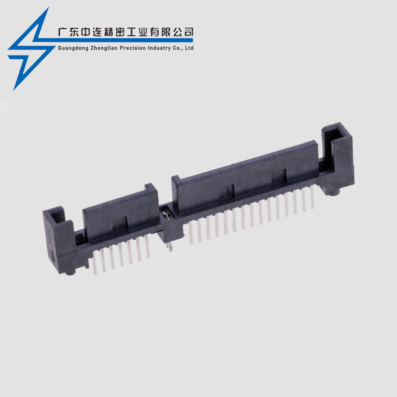 SATA7+15P size column single row 180 degree male seat with fish fork
