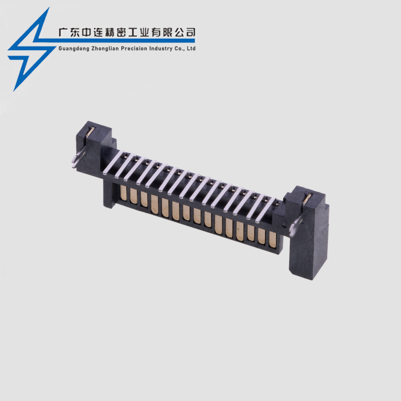 SATA15P single plastic 90 degree male seat with two harpoons