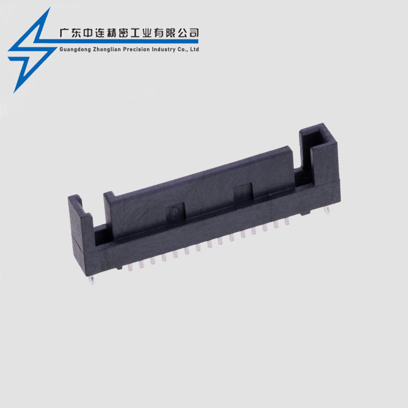 SATA15P double plastic single row 180 degree male seat PC2.3 with harpoon