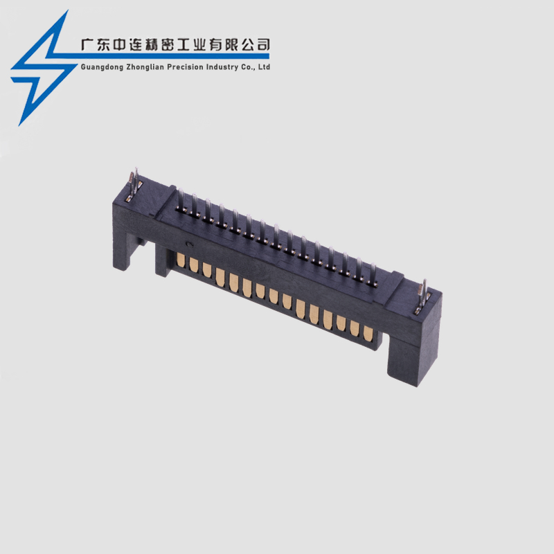 SATA15P double plastic single row 180 degree male seat PC2.3 with harpoon