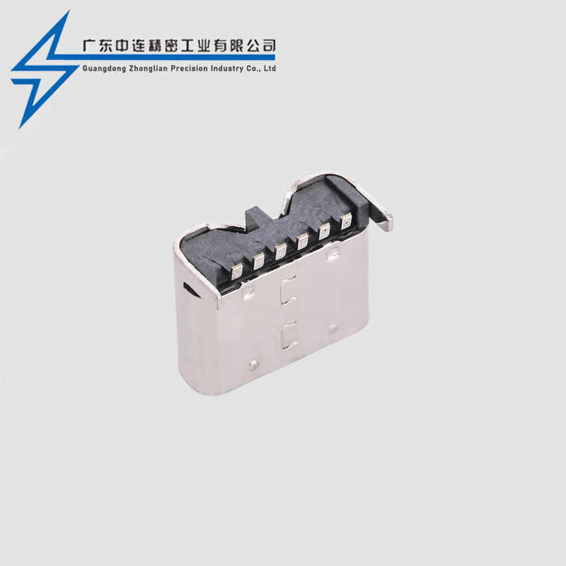 TYPE C Female Seat 6P Board SMT Rear Two Feet