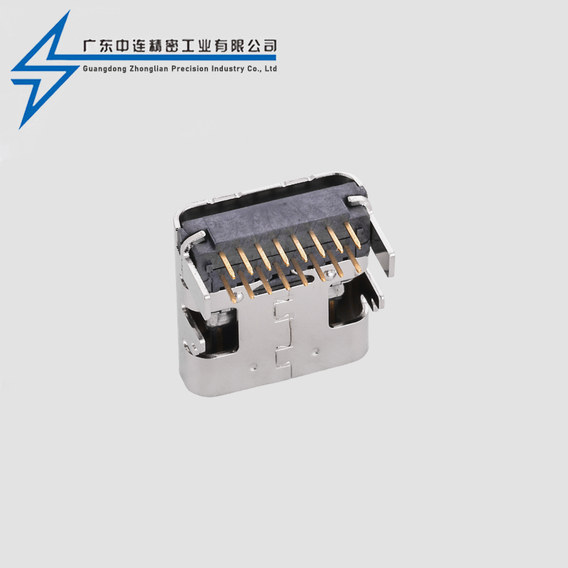TYPE C female seat 16P board fully inserted