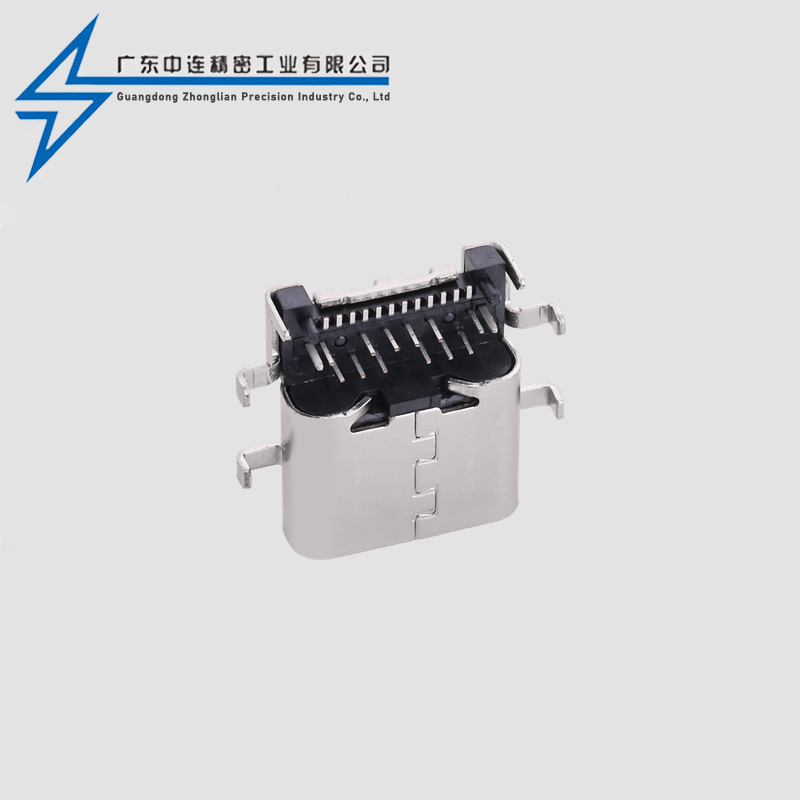 TYPE C female seat 24P sinking board with front insertion and rear attachment of 6-pin insertion board