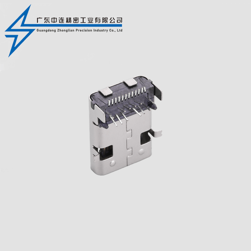 TYPE C Female Seat 24P Front Insertion and Rear Adhesive Length 11.95mm