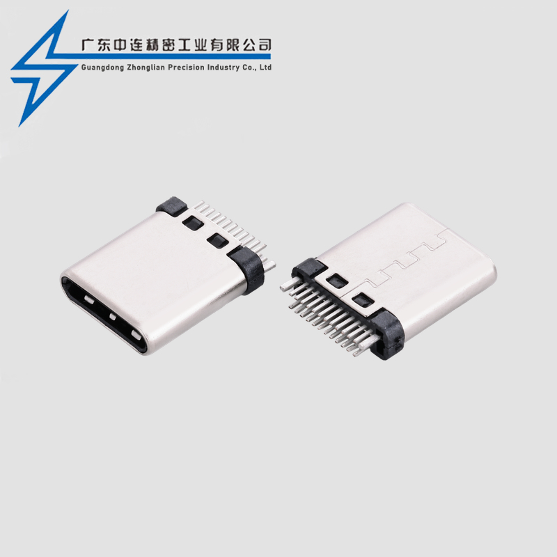 TYPE C male 24P clamp plate riveting 9.0 tin feet 1.5
