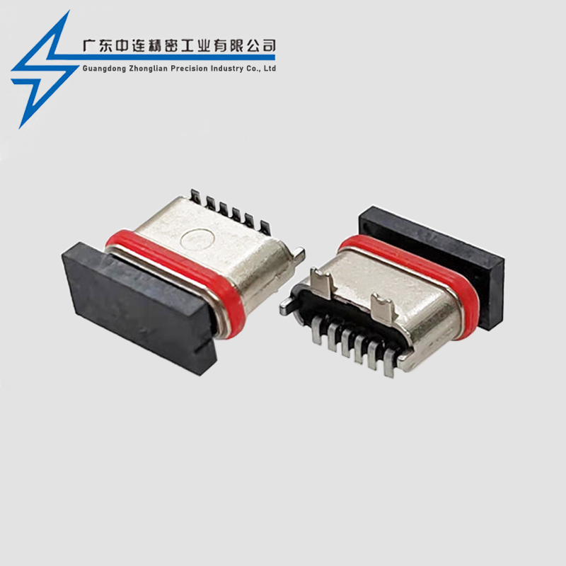 TYPE C Female Seat 6P Stand up Die Casting Zinc Alloy Waterproof Edition