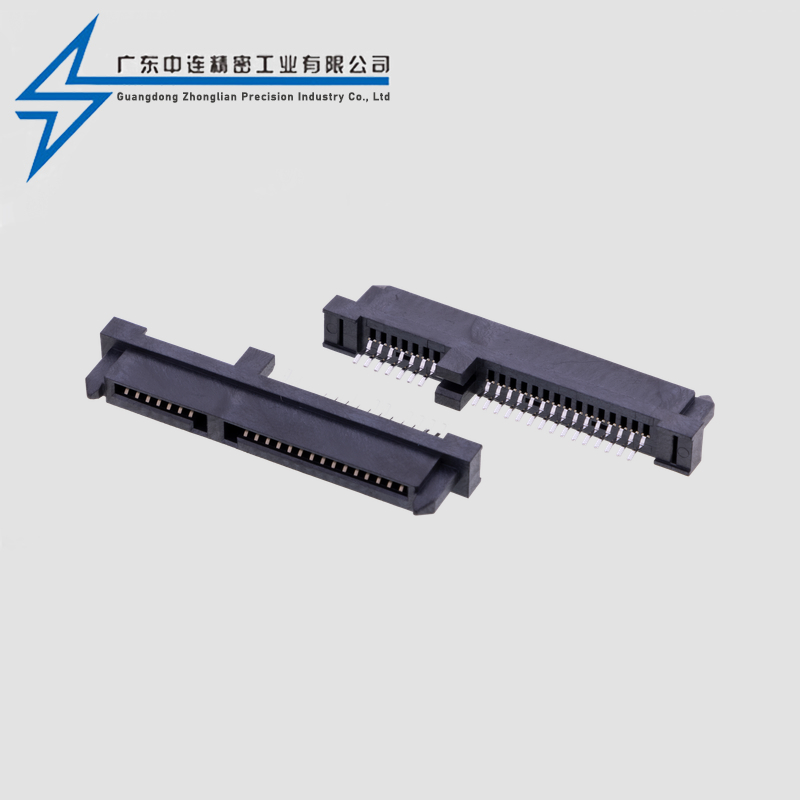 SATA7+15PH8.0 single-sided clamp 1.2mm end length 2.7LCP black