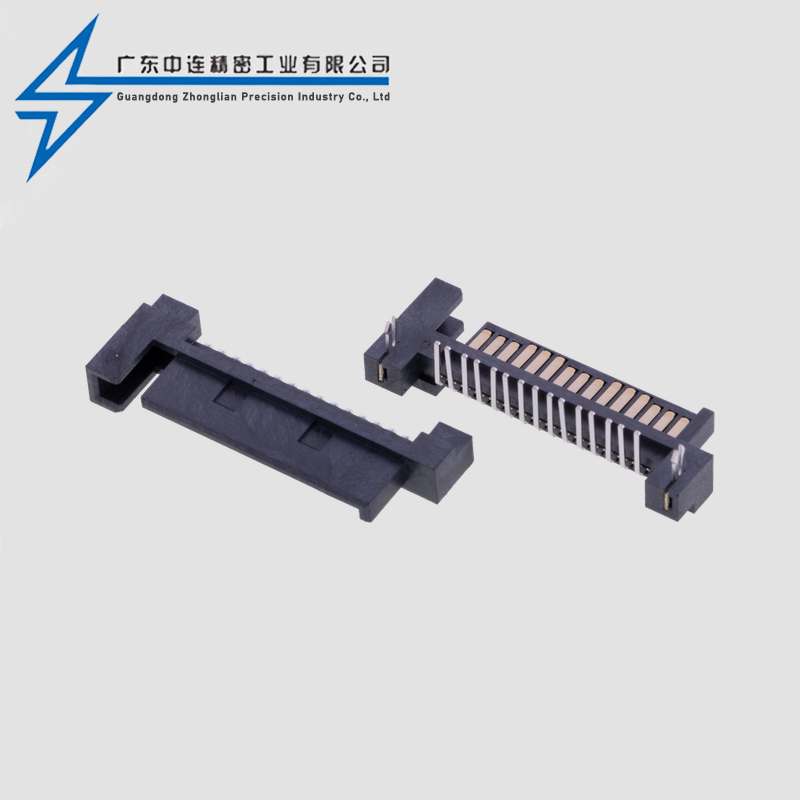 SATA15P single plastic 90 degree male seat with two harpoons